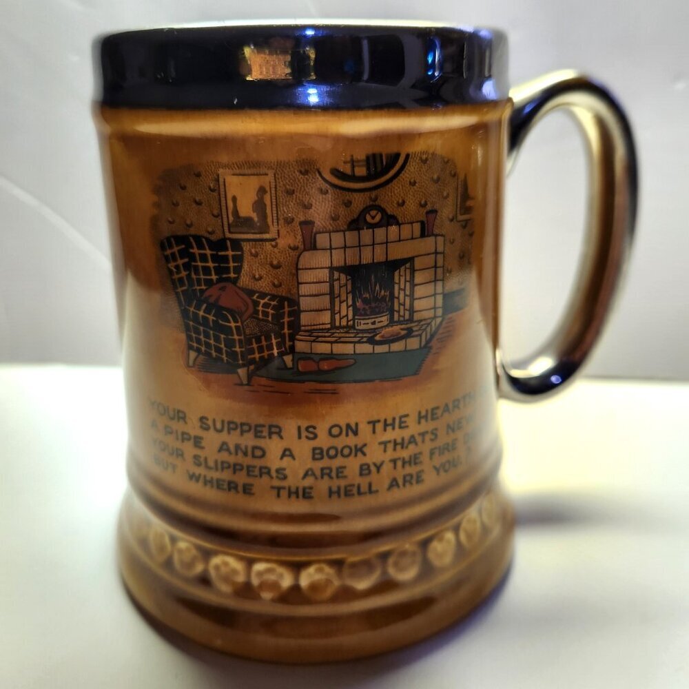 Lord Nelson Ware Stein Mug Cup Your Supper Elijah Cotton Stafford England Vtg